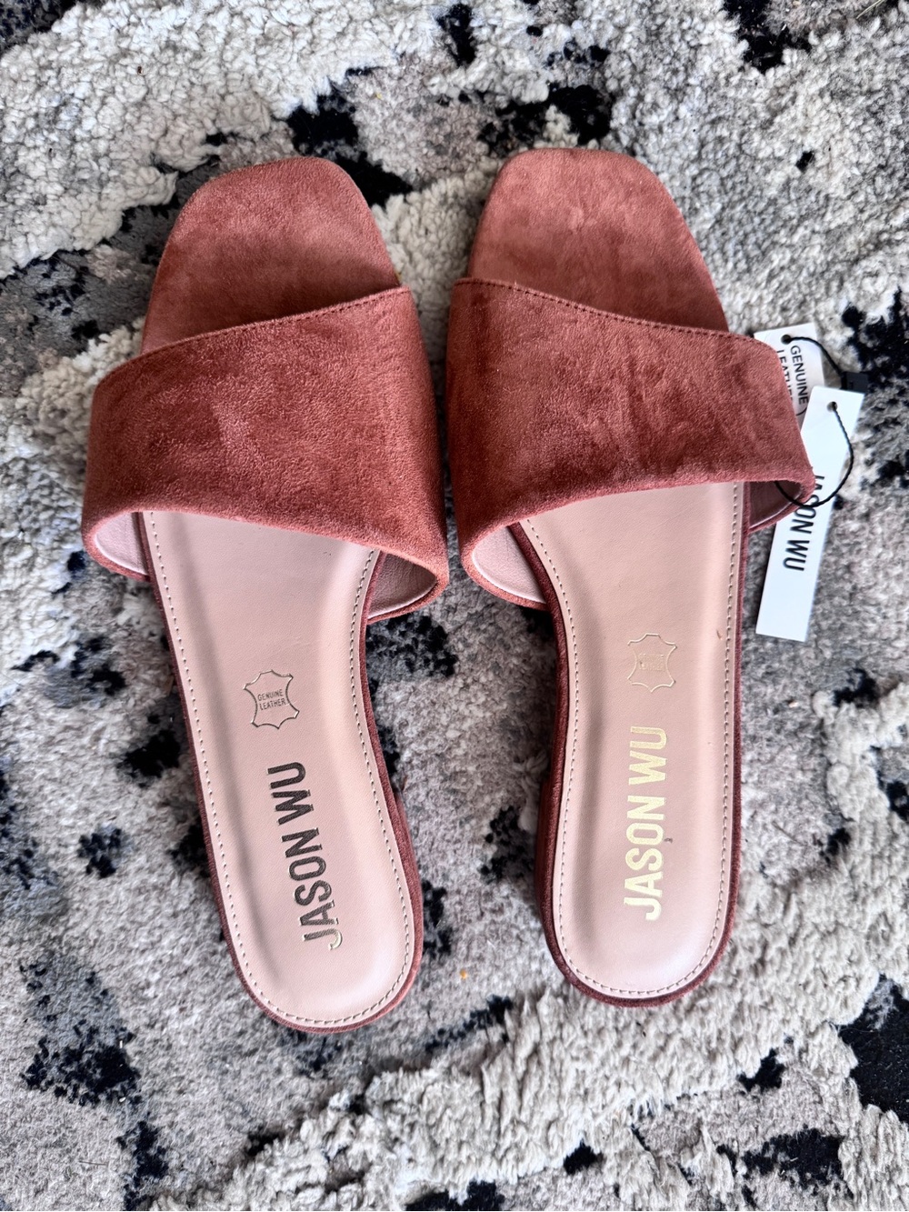 Jason Wu Suede Chestnut Slides
